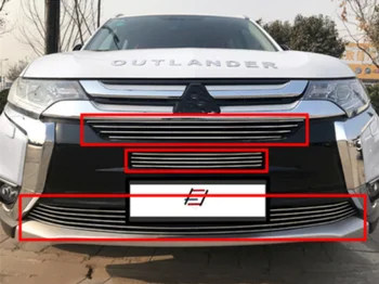 

3 pcs stainless steel Front Grille Around Trim Racing Grills Trim For 2016 2017 for Mitsubishi Outlander