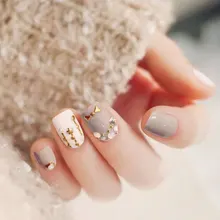 Маникюр законченный продукт Журнал Стиль японский стиль бабушка серая поддельные ногти 24 шт фототерапия a L19