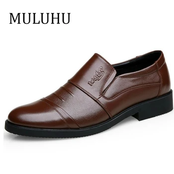 

MULUHU Autumn Men Shoes Genuine Leather Men's Business Dress Shoes Italian Oxfords Formal Wedding Shoes Top Quality Comfort