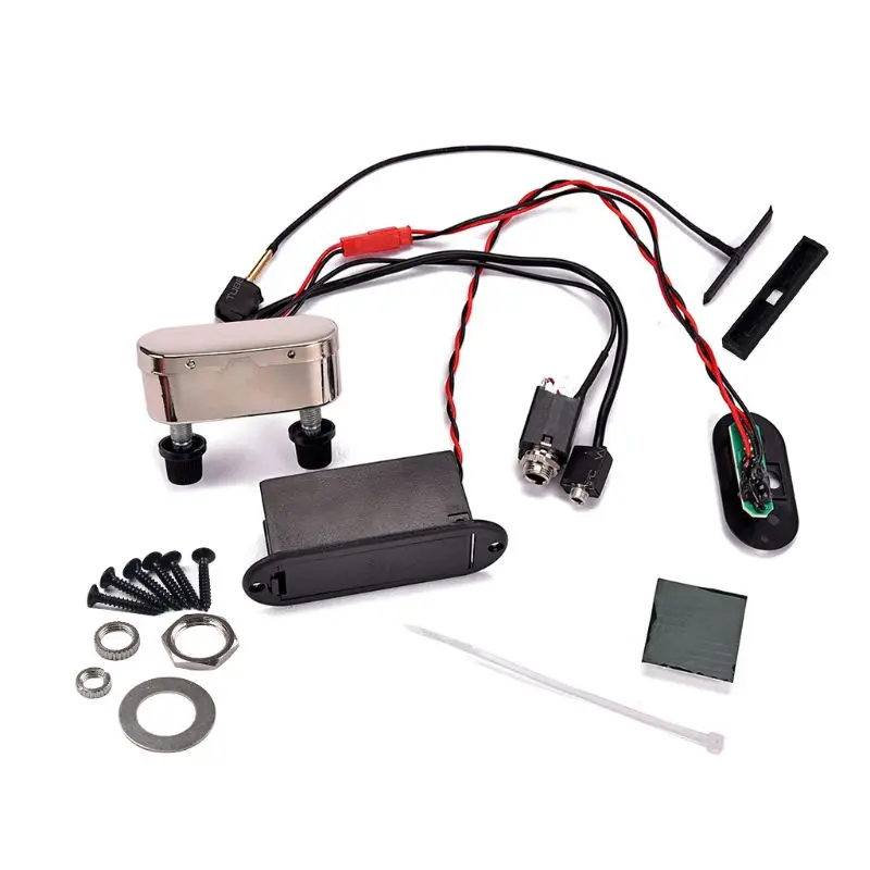 

Practical Replacement 3.5mm Jack Bridge Pickup EQ Amplifier Preamp Kit Set for Electric Violin Accessories J6PF