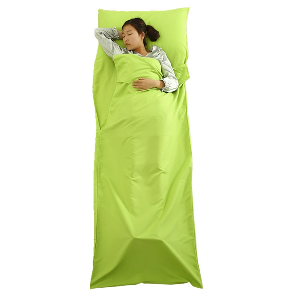 Открытый спальный мешок Сверхлегкий дизайн дорожные спальные мешки портативный складной походный двойной спальный мешок подкладка 75x210/160x210 см - Цвет: 75x210cm-Green