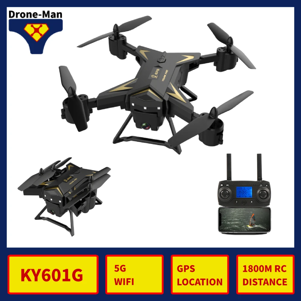 

RC Quadcopter KY601G Drone GPS 4K HD Camera 5G WIFI FPV MV Production Foldable Selfie Drones Professional 1800m Control Distance