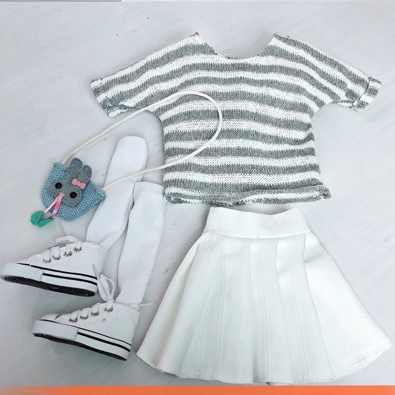 Fashion 60cm BJD Doll Cloth Female Sweater Dress with Shoes Bag Toys Dress Beauty BJD Suit Dress 8