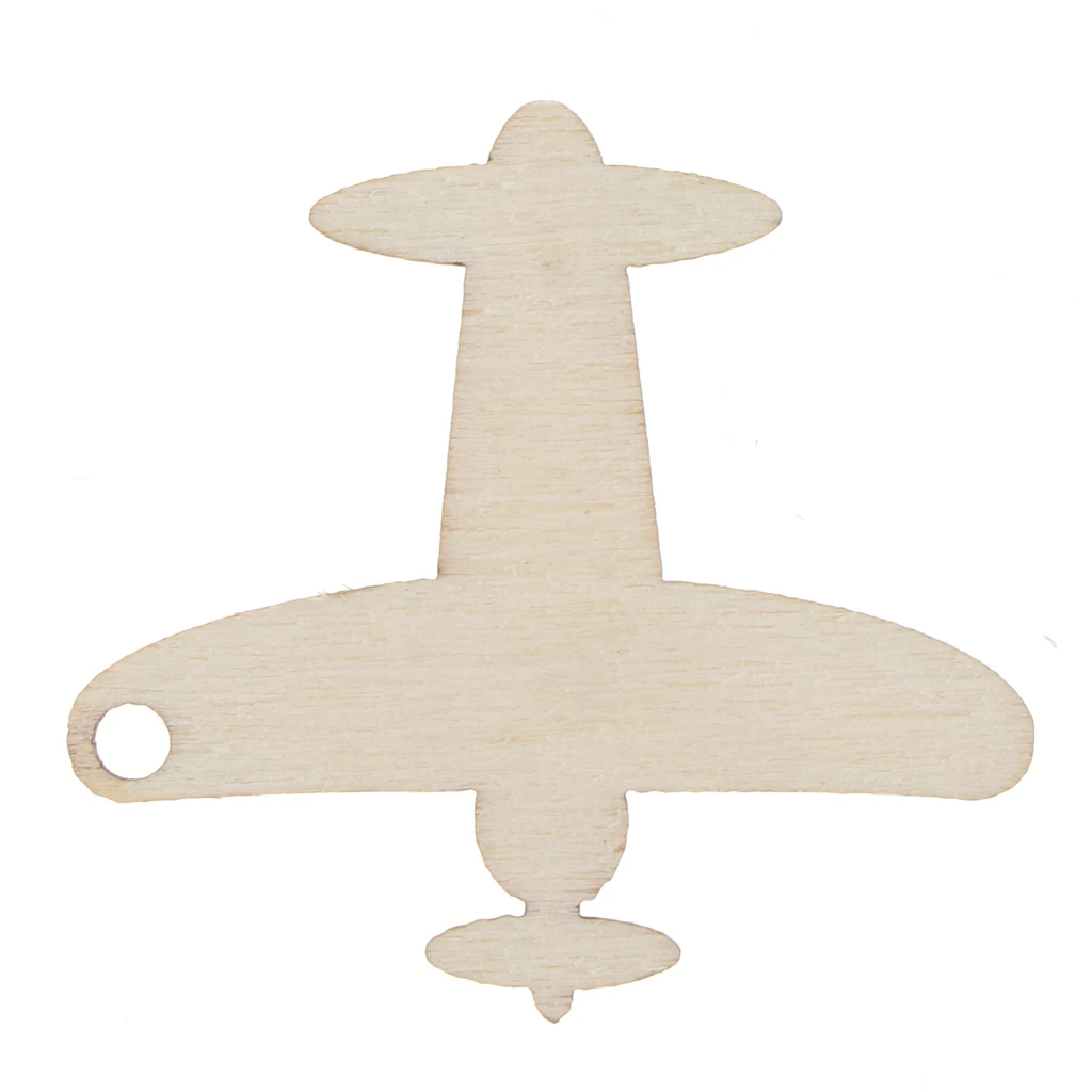 Pack of 50 Blank Airplane Wooden Cutout Gift Tags Scrapbooking Embellishements