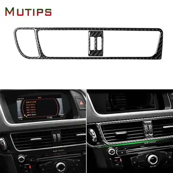 

Mutips Car Air Conditioning CD Panel Trim Sticker carbon fiber cover dashboard frame accessories For Audi Q5 SQ5 8R 2009-2017