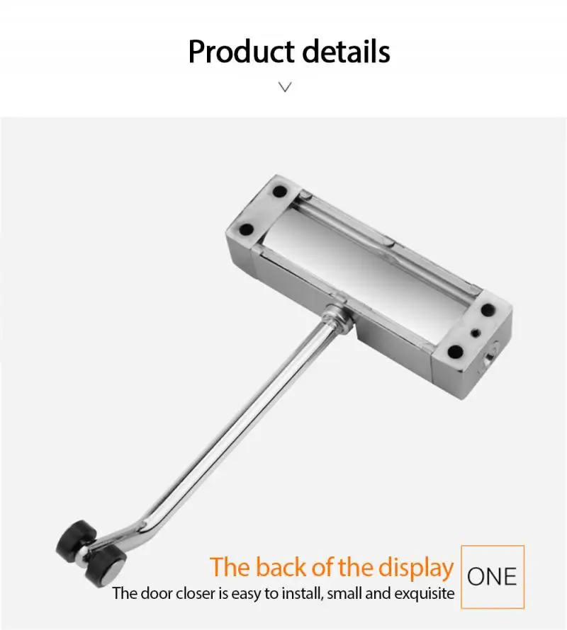 Adjustable Automatic Door Closer Stainless Steel Invisible Door Spring Buffer Closer Suitable For Home Office 30kg