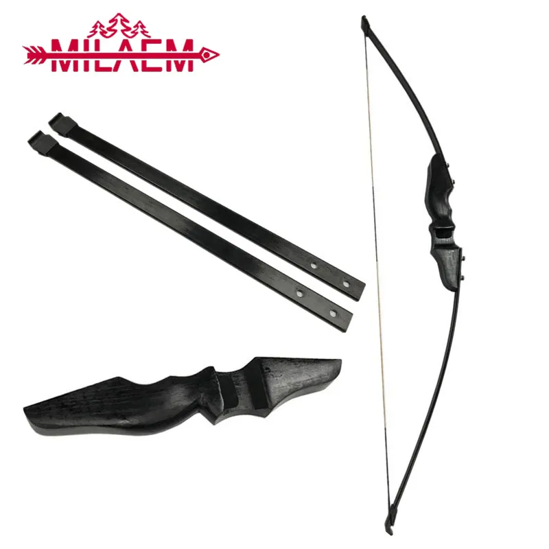 

1 Piece 30/40 lbs Hunting Black Recurve Bow Right/Left Shooting Hunting Simple Takedown Bow For Adult Beginner Training Shooting