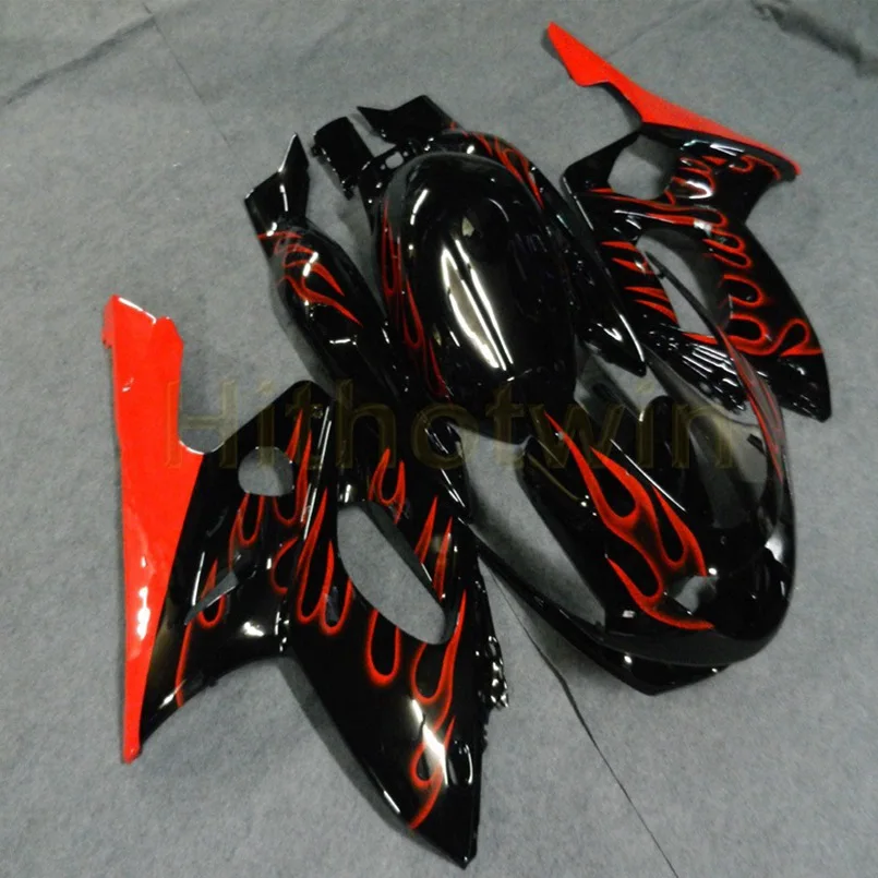 Капот мотоцикла на заказ для YZF600R Thunderent 1997-2007 моторные Обтекатели литьевая форма зеленого пламени