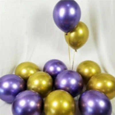 Gold and purple 10 шт./лот металлические шары золотистый, серебристый, металлический на день рождения воздушные шары с хромовым сплавом латексные воздушные шары для свадьбы вечеринки украшение шары JL0117 - Цвет: Gold and purple
