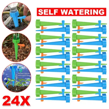 

24pcs Automatic Drip Irrigation System DIY Automatic Plant Waterers Taper Watering Water Flowerpot Plant Watering