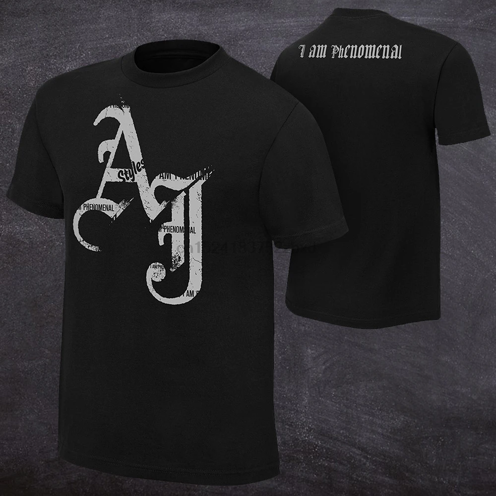 AJ Styles I Am Phenomenal authenal Man Футболка с коротким рукавом мужские хлопковые топы круглым