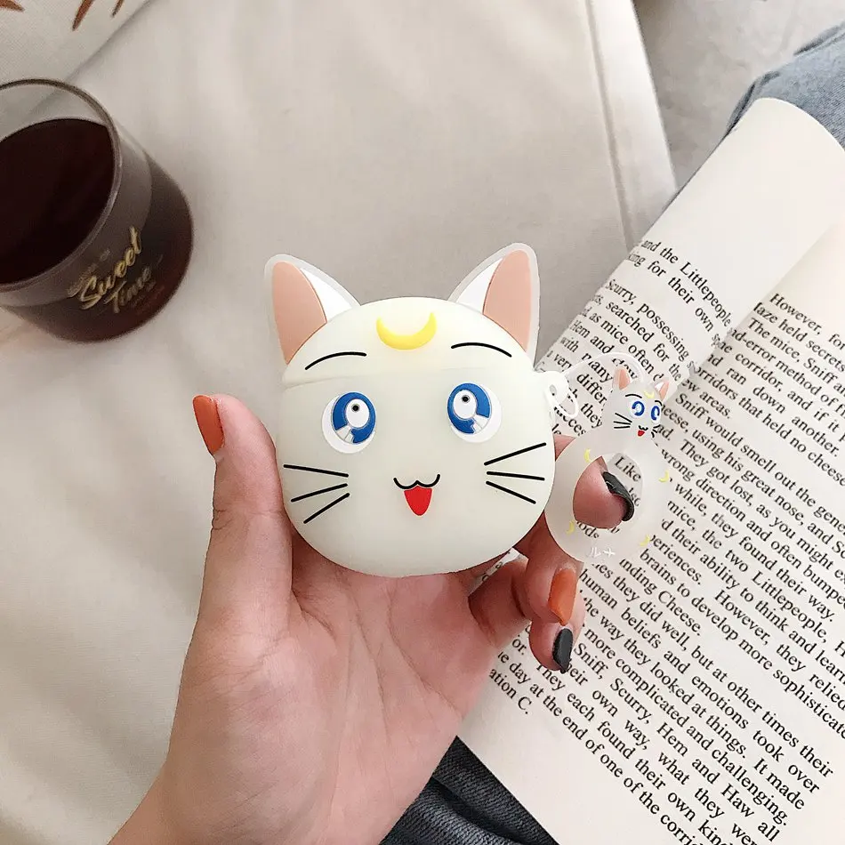 176-B Силиконовый наушник 3D шоколадные бобы чехол для AirPods 2 Чехол милый Бегемот стежка медведь мультфильм крышка аксессуары для Apple Air Pods - Цвет: 176-B
