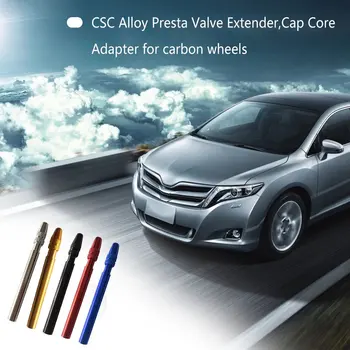 

60mm Anodized Aluminum Alloy for Presta Valve Stem Extender Cap Core Adapter Tire Valve Extander Pole for Bike Tire