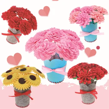 

Children DIY Non-woven Crafts Flower Pot Potted Plant Toys Kindergarten Handmade Decorative Bouquet Montessori Toys