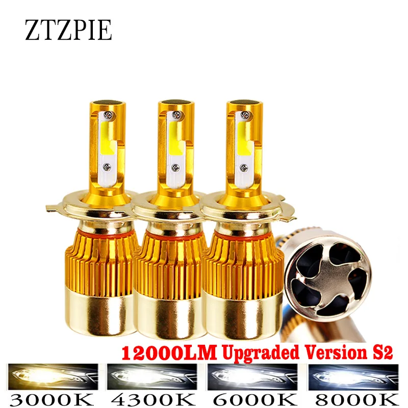 

NEW S2 Car Turbo LED Headlight 3000K 8000K 6000K 4300K 12000LM H1 H8 H4 H9 H3 H7 H11 H16 9012 Bulbs Super Bright COB Lamp Light