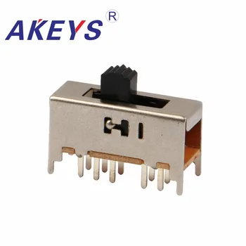 

10PCS SS-24H01 2P4T Double pole four throw 4 position slide switch 10 pin DIP type with 4 fixed pin handle heights