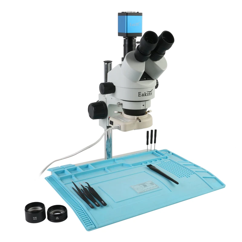 Профессиональный вертикальный зум 3.5X-90X Simul-Focal Тринокулярный стереомикроскоп+ HDMI VGA 14MP микроскоп камера для пайка ПХД - Цвет: 3.5-90X(0.5X 2X)
