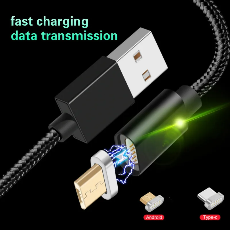 Магнитный кабель для быстрой зарядки для iPhone XS MAX XR Micro usb type C для samsung Xiaomi huawei магнит для зарядного устройства дата-кабеля