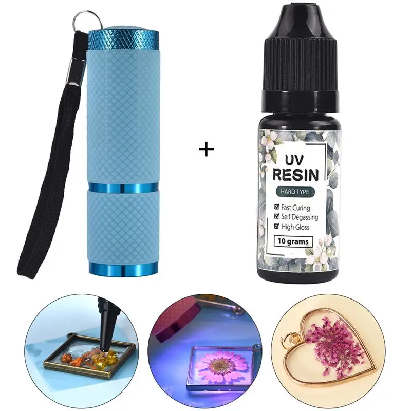 Uv Resin And Uv Lamp Kit Diy Fast Curing Uv Clear Hard Resin For Making  Jewelry Handicrafts Epoxy