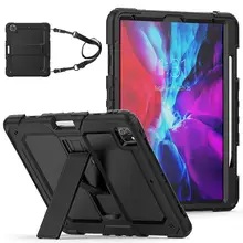 Caso tablet para ipad pro 12.9 caso 2020 silicone macio à prova de choque com alça pescoço capa protetora para ipad pro 11 2020 caso