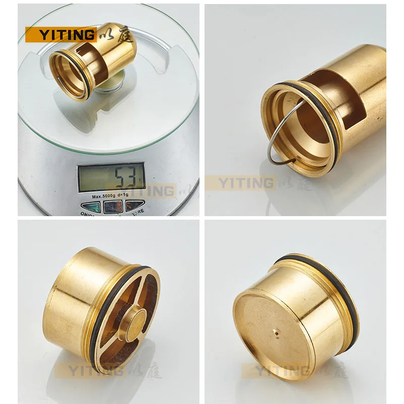 Floor Drainer Inner Core Brass Floor Drain Deodorant Valve Deep Water Seal T-type Self-sealing Odor-resistant Drain Core Bathroom Accessories 40/50 tube