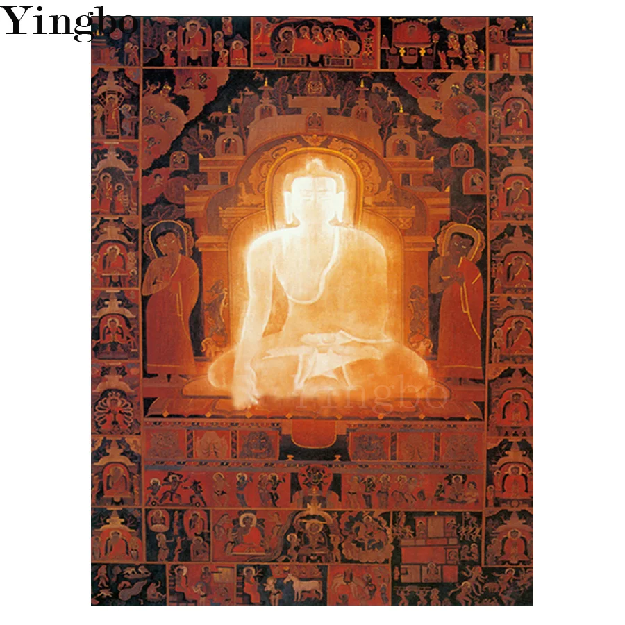 5d diamond mosaic Buddha Enlightenment painting full square drill Picture of Rhinestone embroidery round | Дом и сад