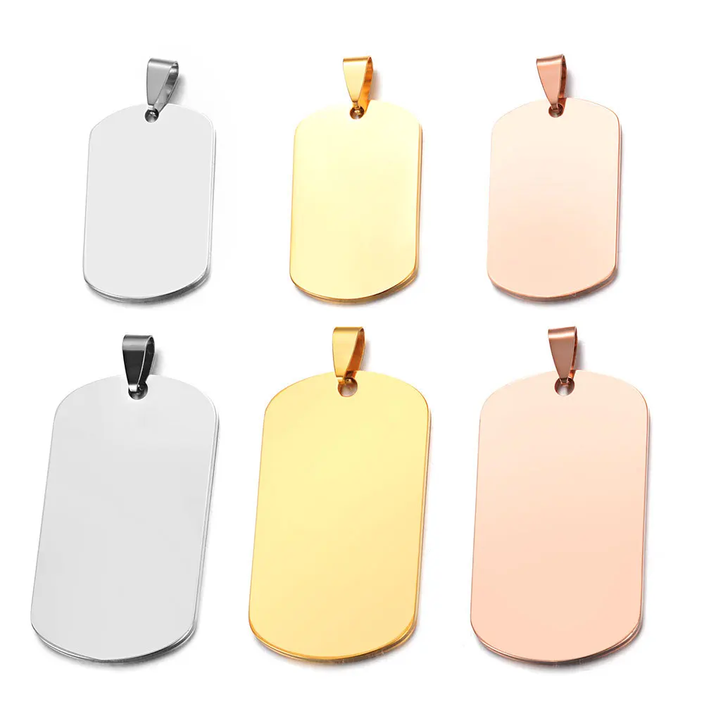 

20Pcs/Lot 28*57mm Blank Name Bar Charms Mirror Polish Stainless Steel Charms For DIY Making Necklace Key Chain Men's Pet Jewelry