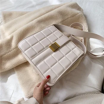 

Women Handbag Female 2019 Retro New Famous Luxury Designer Brand Messenger Bag Plaid Fashion Small Square Shoulder Bag
