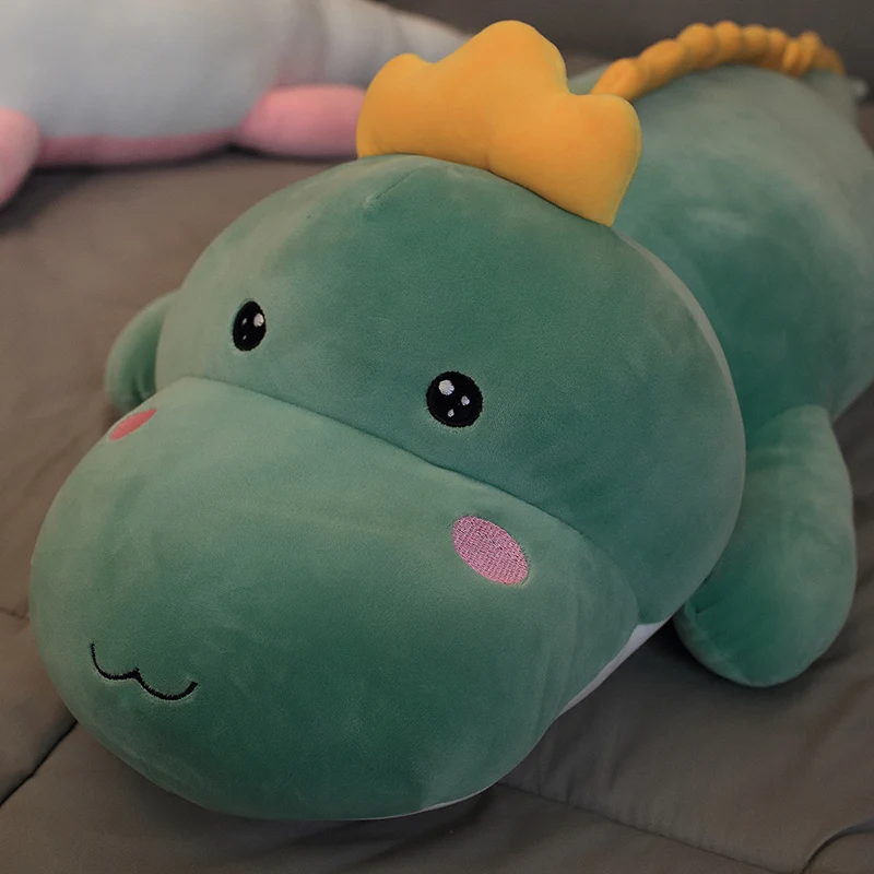 Большой динозавр плюшевая подушка животное плюшевый динозавр игрушечный диван подушка мягкая подушка для девочки дети мягкая кукла для детей подарок