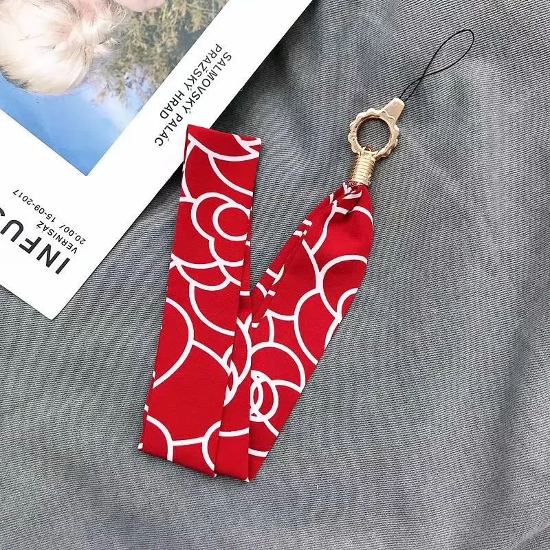 

Fashion Parrot Flower Scarf Ribbon Phone Strap Neck for Keys ID Card Holders Chain USB Phone Lanyard Badge Holder DIY Hang Rope