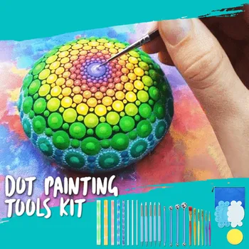 

35x Pattern Dotting Tools Set Stone Painting Kit Pen Brushes Stencil Drawing Art Embossing Pattern Clay Sculpting Tool 4.28