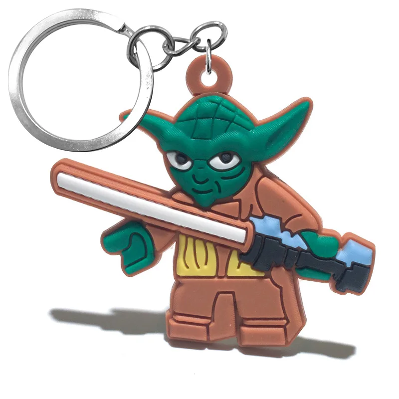 7016-25 1 шт. брелки Звездные войны аниме кольцо для ключей из ПВХ Yoda R2D2 BB8 модная цепочка для ключей брелок Дети Рождественский подарок вечерние пользу - Цвет: 7016-25