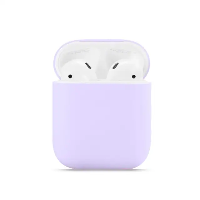 For Airpods 1/2 Soft Silicone Earphone Cover Air Pods Case Earpods Accessories Headset Protective Sleeve Apple Airpods 2 Case roland purple