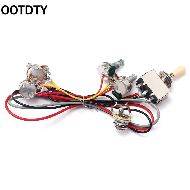 OOTDTY 1 комплект жгут проводов 3 способа переключателя 2V2T 500K для горшков и Джек гитары