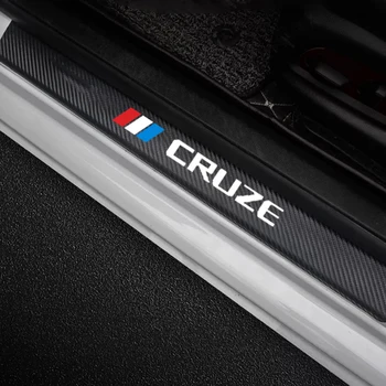 

4 pcs car door sill protector leather carbon fiber vinyl stickers Car Accessories Car Sticker For Chevrolet Cruze 2012 2019
