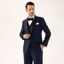 Новинка, 3 предмета, мужские костюмы, официальные мужские вечерние костюмы, Классические мужские костюмы с воротником-шалью