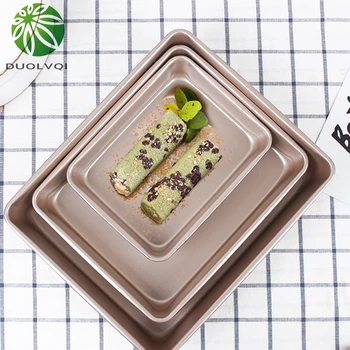 

Duolvqi Rectangle Cake Pan Baking Tray Durable Heavy Steel Pan Bakery Pizza Baked Tray Non-stick Bread Biscuit Cake Baking Tool
