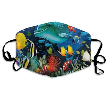 

Ocean Fish Marvellous Dust Mouth Mask Reusable Anti-Dust Face Mask Adjustable Earloop Skin Protection