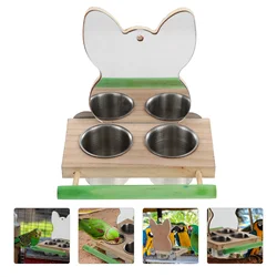 1pc Bird Feeder Bird Feeding Box Pet Parrot Cage Food Container Perch Rod