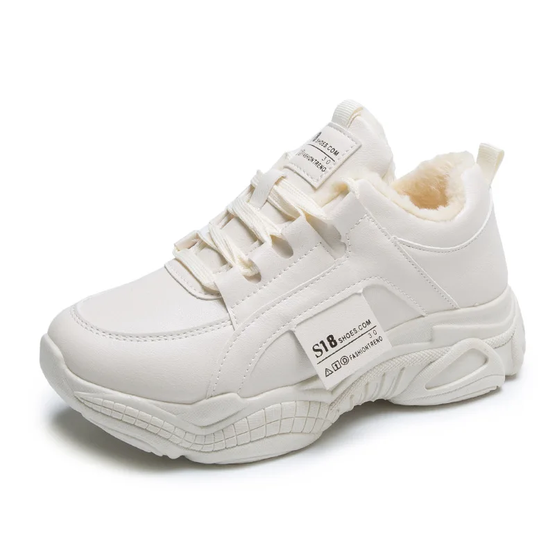 Beige cotton Женские кроссовки; коллекция года; сезон осень; белые туфли; светильник на шнуровке; женская повседневная обувь; Высококачественная обувь для влюбленных пар; женская обувь из искусственной кожи - Цвет: Beige cotton