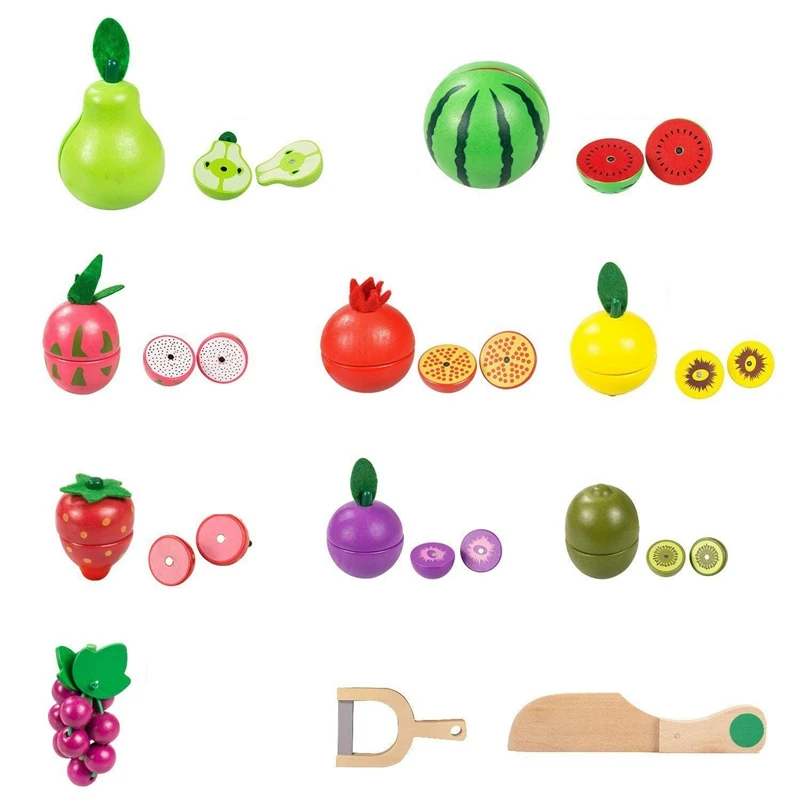 Детская деревянная Магнитная резка фруктов и овощей, детская резка и резка домашних кухонных игрушек