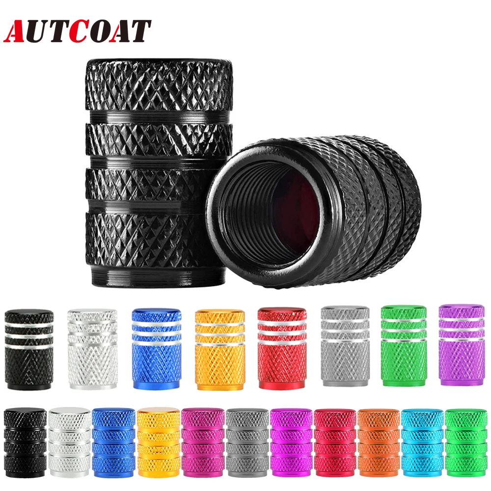 aliexpress.com - AUTCOAT 4Pcs/Set Tire Stem Valve Caps Aluminium Car Dustproof Caps Tire Wheel Stem Air Valve Caps