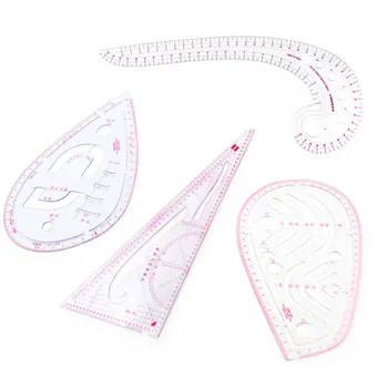 

4pcs Dressmaking Metric Measure Accessories Pattern Design Sewing DIY High Accuracy 4 Style French Curve Ruler Clothing Tools