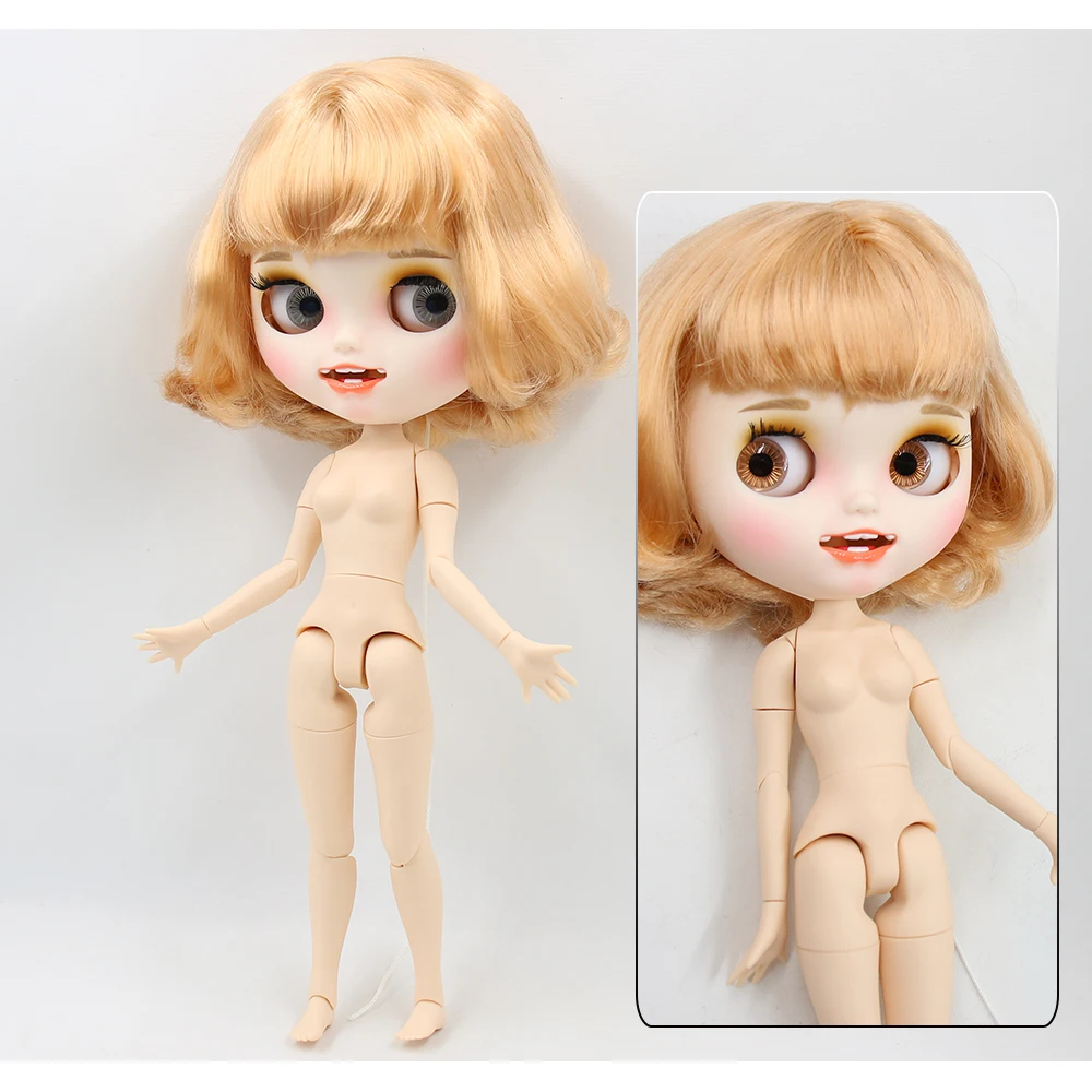 Neo Blythe Doll with Ginger Hair, White Skin, Matte Smiling Face & Custom Jointed Body 1