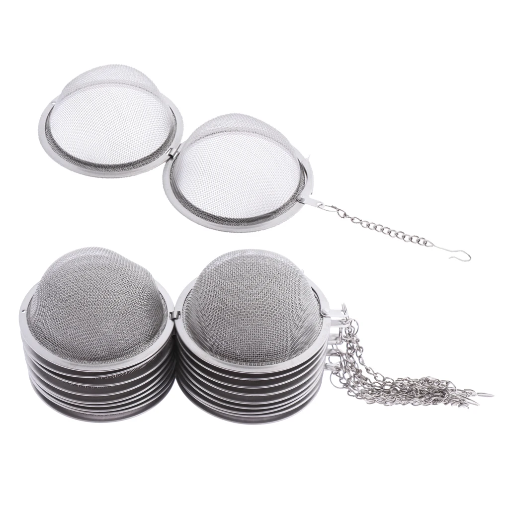 10 Pieces Stainless Steel Tea Ball, Mesh Tea Infuser Strainers, Premium Tea Filter for Loose Leaf Tea and Seasoning Spices