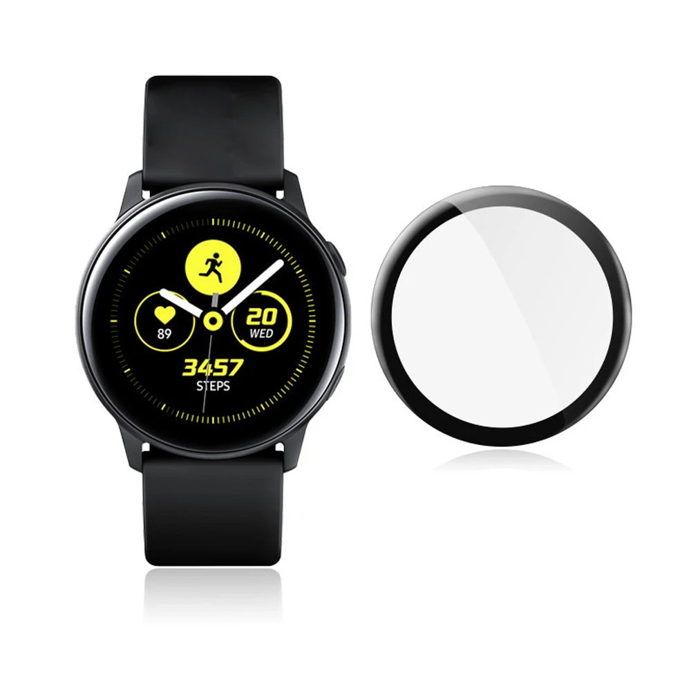 CAMDEMS 5 шт Полный Клей закаленное стекло часы экран защитный для samsung Galaxy watch active 2 40 мм 44 мм полное покрытие