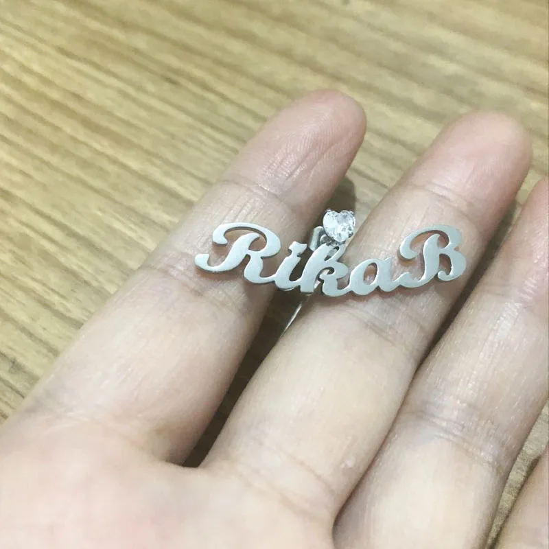 custom birthstone name earrings