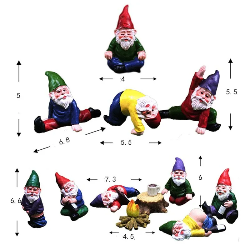 Conjunto de Gnomos Decorativos - 12 pcs.