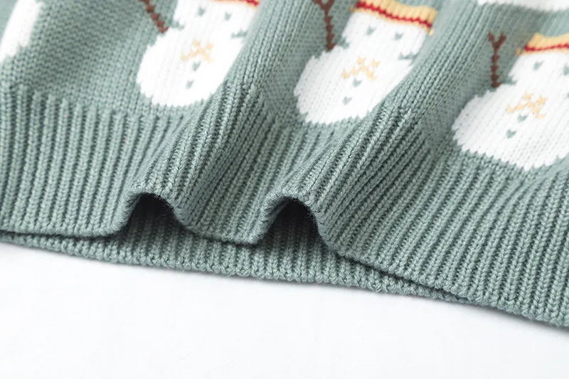 New Autumn and Winter Cotton Knit Christmas Sweater Mommy and Me Clothes Family Matching Clothes
