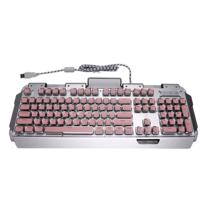 X10 Ретро Круглый Светильник пишущая машинка Трансмиссия Keycap Проводная Механическая игровая клавиатура несколько светильник эффекты - Цвет: oval